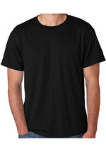 Jerzees Mens Shirt Medium Black Short Sleeve No Tags Crew Neck Casual  - $7.97