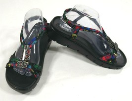 Alegria Roz Strappy Sandal Get Away Black T Strap Womens Shoes EU 40 US 9.5 EUC - £27.60 GBP
