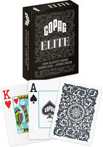 Copag Elite 100% Plastic Playing Cards, Poker Size Jumbo Index Single Deck (Blac - £11.00 GBP