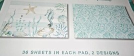 New Coastal Pad 36 Paper Placemats Seahorse Coral Shell 11&quot; X 16&quot; Beach 2 Design - $16.82