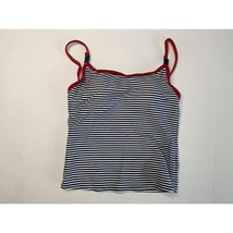 Baltex Womens Size 10 Swimsuit Top Tankini Blue White STriped Red Trim - £7.11 GBP