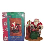 Vintage Christmas Santa Claus Fireplace Fabric Mache Figurine Décor 10&quot; ... - £15.18 GBP