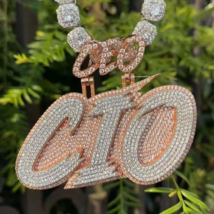 14K Rose Gold Plated Diamond Custom Hip Hop jewelry Name Crystal letter ... - $934.53