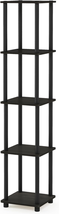 Turn-N-Tube 5-Tier Corner Square Rack Display Shelf, Round, Espresso/Bl - $73.25