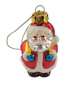 Christmas Glass Santa Claus with Toys 4 Inch Tree Ornament with Glitter Holiday  - £9.45 GBP