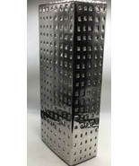 Floor Vase Metal Silver Metallic 20.5&quot; Pierced Modern Glam Umbrella Stand - £75.35 GBP