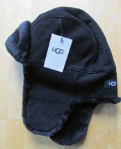 UGG Hat Trapper Aviator Sheepskin Shearling Black L/XL Unisex New - £98.91 GBP