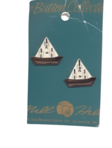 VTG Mill Hill Button Collection, Sailboat Boats, Ceramic, Brown &amp; White - £7.48 GBP