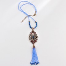 Wholesale Crystal Beads Tassel Necklace 3 Colors Vintage Jewelry New Arrivals Gi - £7.24 GBP