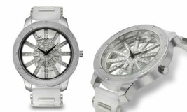 NEW Geneva Platinum 2857 SOL Crystal See Through Dial Silver &amp; White Watch - £15.53 GBP