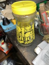 Vintage Libbey Glass Juice Bottle Yellow Lemons Screw Top with Pour Spout - £12.53 GBP