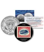INVERTED JENNY 1918 STAMP Colorized JFK Half Dollar US Coin Upside Down ... - $14.95