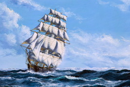 Giclee Oil Painting Decor Navigati Sea voyage Ship - £7.57 GBP+