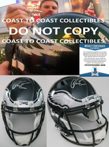 Chris Long autographed Philadelphia Eagles full size helmet proof Becket... - £275.95 GBP
