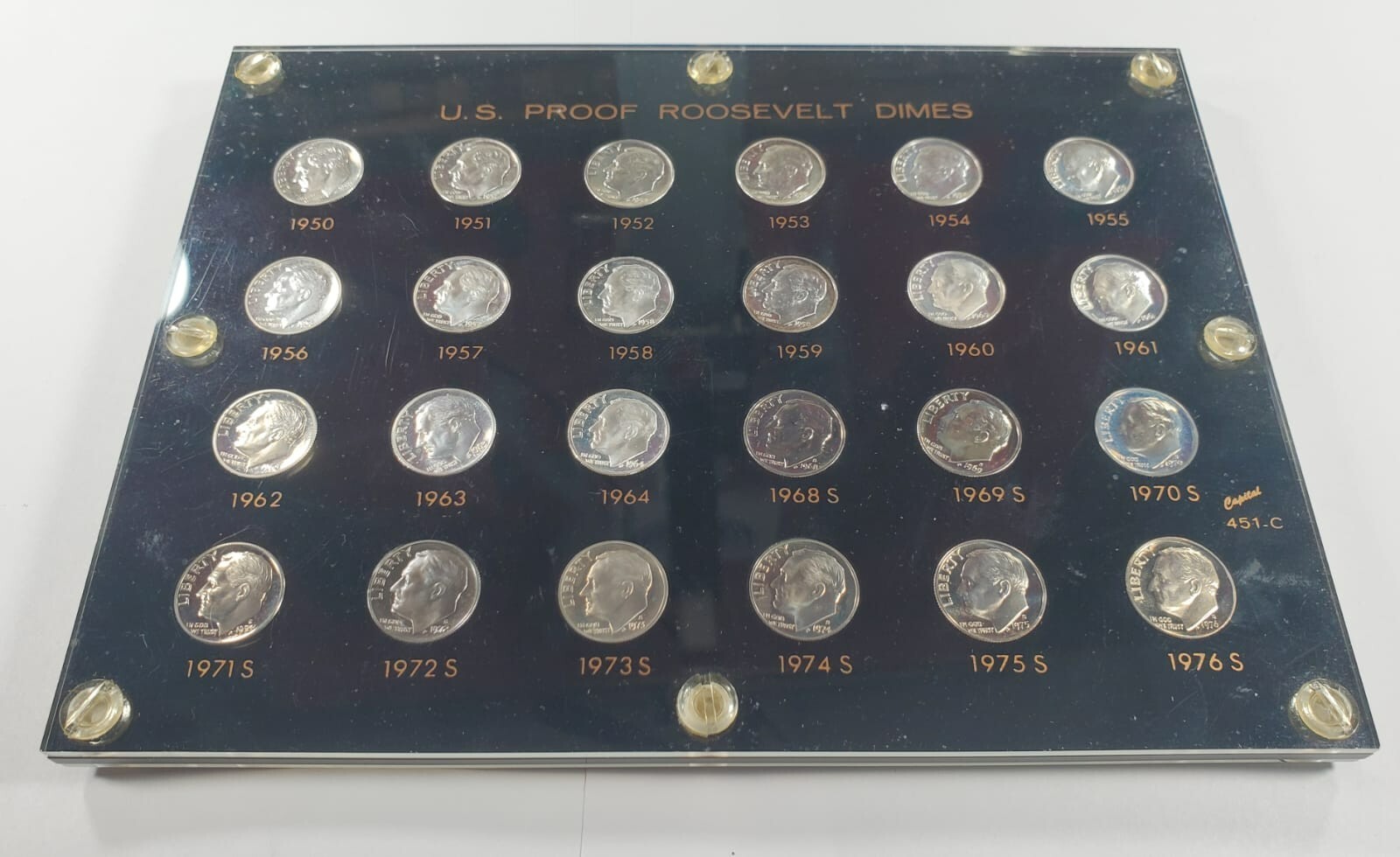 US Preuve Roosevelt Dime Kit 1950 - 1976-S En Plastique Capital Support - $314.88