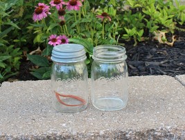 Vintage Clear Glass CROWN MASON Pint Jar~Ribbed~Textured Bottom~Excellen... - $19.99