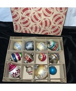 12 Vintage Tornado/UFO/Lantern Glass Christmas Ornaments and Old Box Poland - $1,700.46 MXN