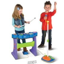 The CHILD ONE MAN BAND TOY DRUM KEYBOARD MICROPHONE SET BATTERY POWER - £56.87 GBP