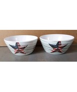 Citrus Grove Melamine Bowl 6x2.75&#39;&#39; America Stars USA 2pc Patriotic - $11.30