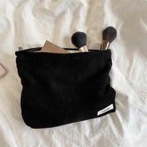 Corduroy Travel Cosmetic Bag Portable Makeup Storage Bag Purses Women Large Capa - £23.04 GBP