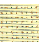 Peter Rabbit Cotton Fabric 2 Yards Yellow Stripe Bunnies 2001 Beatrix Po... - $28.00