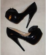 PENNY LOVES KENNY-Fay black bow and spikes Platforms Heels Shoes- SZ 6 M... - $1,232.67 MXN