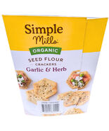 Simple Mills Baked Organic Garlic &amp; Herb Cracker 2x10 Ounce Bag EXP 09/2026 - $23.43