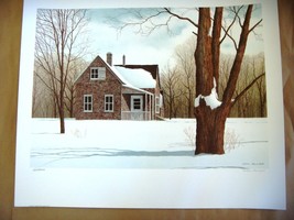 Helen Rundell Hand Signed &amp; #&#39;d Litho &quot;North Fork Winter&quot; Snowy landscape - $66.83