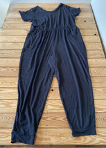 Cuddl Duds NWOT Women’s Flexwear V Neck jogger Jumpsuit Size 1X Black AZ - £15.56 GBP