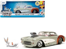 1957 Chevrolet Corvette Beige with Pink Interior with Bugs Bunny Figure "Looney - £42.34 GBP