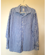 Peter Millar Seaside Finish Men Button Down Dress Shirt Size XL Large Bl... - €14,03 EUR