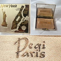 Pegi Paris Compact New York Brooklyn Queens Map Powder Box W/ Puff &amp; Screen - £23.70 GBP