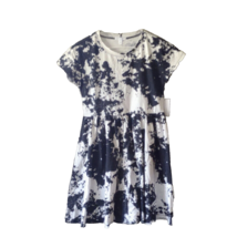 Abound T-Shirt Dress White Blue Tie Dye Women Raw Hem Short Sleeve Size XS - £12.39 GBP