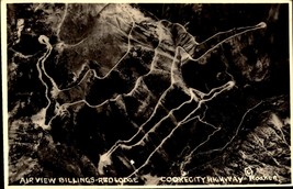 Air View of Billings, Red Lodge, Cook City HWY Montana RPPC Postcard bk48 - £4.69 GBP