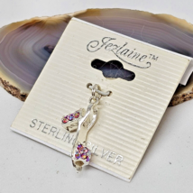 925 Sterling Silver - Jezlaine Crystal Encrusted Shoe Pump Charm Pendant - £13.71 GBP