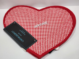 Cynthia Rowley Valentine&#39;s Day Red Gingham Check Placemats Heart Shape Set of 4 - £27.96 GBP