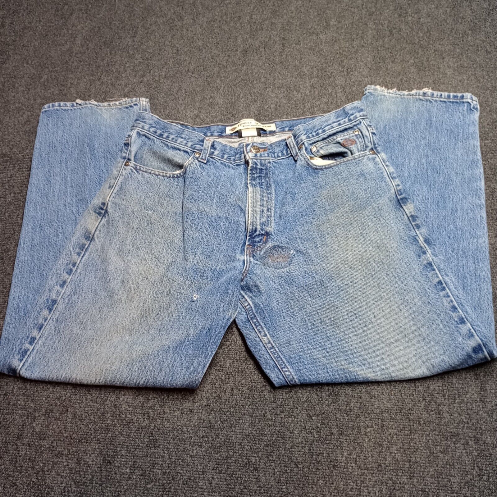 Harley Davidson Jeans Men 36x32 Blue Straight Leg Regular Fit Motorcycle... - $17.05