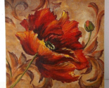 TRE SORELLE Canvas Poppy Flower 12&quot; X 12&quot; - £3.15 GBP