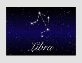 Libra Zodiac Sign Canvas Print Libra Gift Astrology Art Zodiac Print Libra Wall  - £39.02 GBP