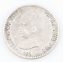 1892 Spain 50 Cent Fine Coin - £16.31 GBP