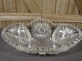Vintage Oval Clear Cut Glass Dish 7&quot;x 4&quot; 14 oz. - £5.53 GBP