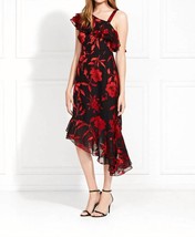 Rachel Zoe antonia satin flower burnout dress in Black/Red - size 4 - £178.34 GBP