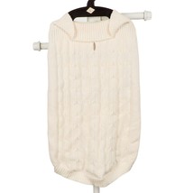 St Johns Bark Dog Sweater L Ivory Cable Knit NEW Long White Cream Tag 20&quot; Long - £13.18 GBP