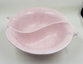 California Originals Pottery Divided Leaf Bowl Nut Dish Pink Speckled 725 1960s - £19.97 GBP