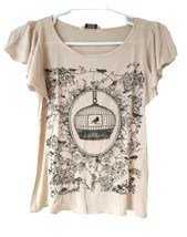 Tammy Light Pink Short Sleeve Women&#39;s T-shirt - Size S Bird in Cage Design - £12.77 GBP