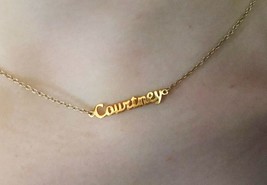 Fine Jewelry 18 Kt Real Solid Hallmark Yellow Gold Women&#39;S Name Necklace Pendant - £666.92 GBP