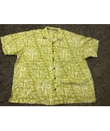 Tommy Bahama Shirt Green Linen Camp Vacation Hawaiian Button Up - Men&#39;s XXL - $26.99 CAD