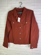 Sanctuary Rust Trooper Button Up Shacket Shirt Jacket Pockets Womens Size Large - £36.00 GBP