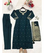 green soft 3 Piece Set Kurta pant for women - $27.99