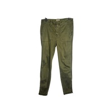 J. Crew Size 26 Army Green Chino Pants Ankle Zipper Cropped Skinny Utility - $19.99